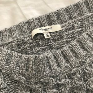 Madewell gray cable knit sweater
